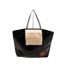 画像をギャラリービューアに読み込む, BLACK DENIM BIG TOTE BAG / ブラック デニム ビッグ トートバッグ