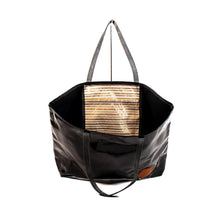 画像をギャラリービューアに読み込む, BLACK DENIM BIG TOTE BAG / ブラック デニム ビッグ トートバッグ