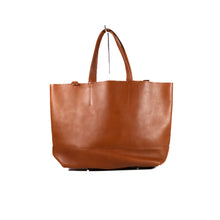 画像をギャラリービューアに読み込む, BROWN LEATHERxRED LOGO BIG TOTE BAG / ブラウンーレザーxレッドロゴ ビッグ トートバッグ