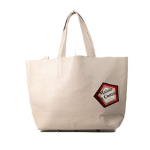 画像をギャラリービューアに読み込む, IVORY LEATHER BIG TOTE BAG / アイボリーレザー ビッグ トートバッグ