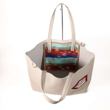 画像をギャラリービューアに読み込む, IVORY LEATHER BIG TOTE BAG / アイボリーレザー ビッグ トートバッグ