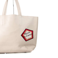 画像をギャラリービューアに読み込む, IVORY LEATHER BIG TOTE BAG / アイボリーレザー ビッグ トートバッグ