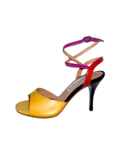 画像をギャラリービューアに読み込む, YELLOW SUEDE BALLERINA HEEL SANDALS (イエロー スエード バレリーナヒール)