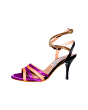 画像をギャラリービューアに読み込む, MULTICOLOR x GOLD BALLERINA HEEL SANDALS (マルチカラー & ゴールド バレリーナバレリーナ ヒール サンダル)