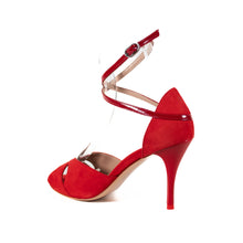 画像をギャラリービューアに読み込む, RED LEATHER BALLERINA STRAP SANDALS (レッドレザー バレリーナストラップ サンダル)