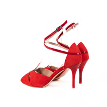 画像をギャラリービューアに読み込む, RED LEATHER BALLERINA STRAP SANDALS (レッドレザー バレリーナストラップ サンダル)