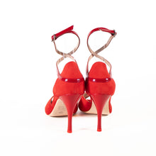 画像をギャラリービューアに読み込む, RED LEATHER BALLERINA STRAP SANDALS (レッドレザー バレリーナストラップ サンダル)