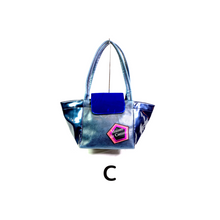 画像をギャラリービューアに読み込む, BLUE MIXED TOTE BAG / ブルー ミックス ハンドルバッグ