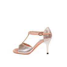 画像をギャラリービューアに読み込む, METALLIC & PINK SUEDE SANDALS<br>(メタリック ピンクスウェード Tストラップ サンダル)