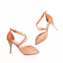 画像をギャラリービューアに読み込む, &lt;b&gt;&lt;font color=&quot;ff2a00&quot;&gt;【POPUP先行販売】&lt;/font&gt;&lt;/b&gt;&lt;br&gt; ORANGE SNAKE CROSS STRAP PEEP TOE
